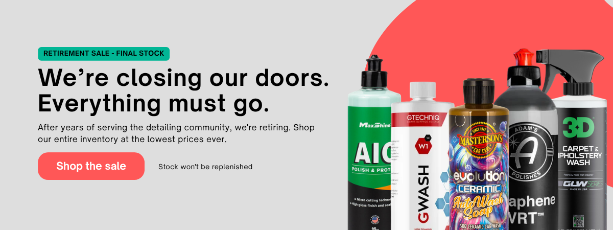 Banner promoting top quality car care products.
